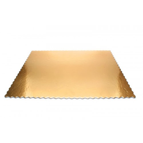 Pevná podložka pod dort zlatá /  černá - OBDÉLNÍK  46 x 36cm