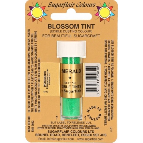 Sugarflair dusting colour - prachová barva - Emerald - zelená  - 7ml