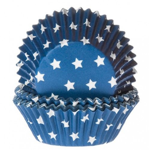 HoM baking cups star blue 50pk