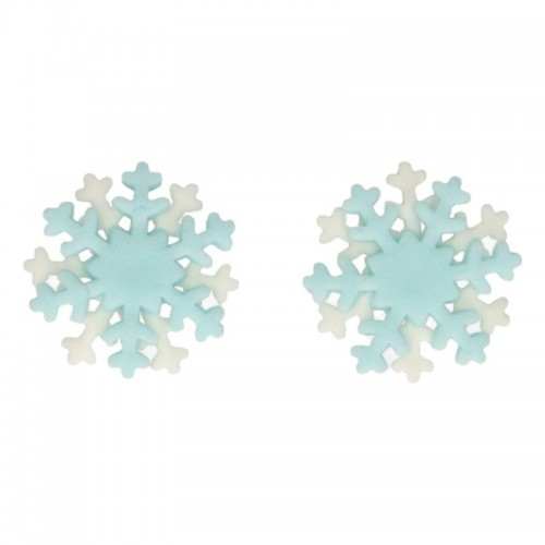 FunCakes Cukrová dekorace - sněhové vločky modré 6ks