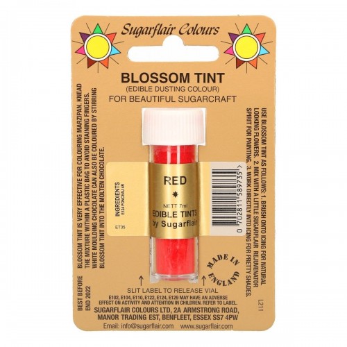 Sugarflair Blossom Tint Dusting Colours - RED - 7ml