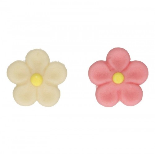 FunCakes marcipánová dekorace - květiny - růžová/bílá - 12ks