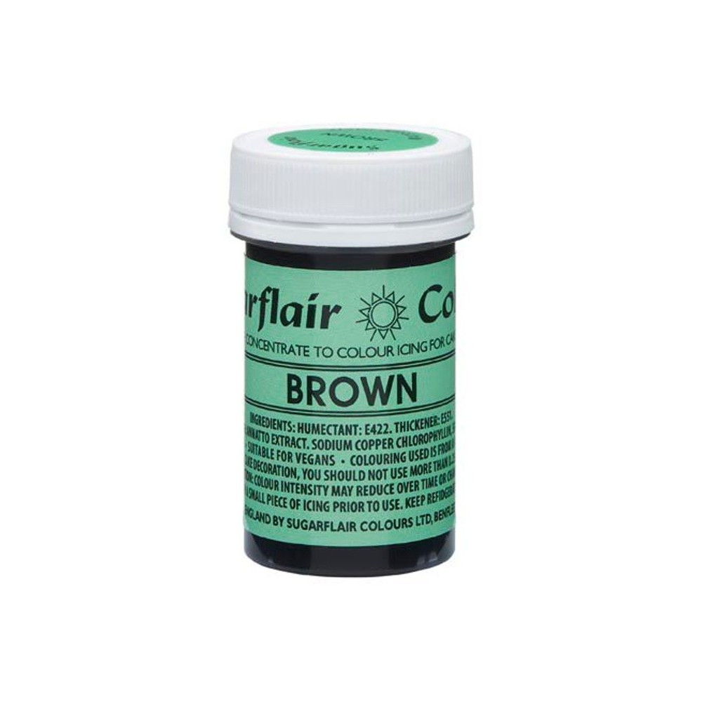 SLEVA: Sugarflair NatraDi Natural Brown - přírodní barvivo gelové - hnědá
