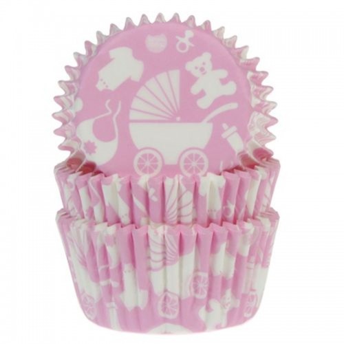 House of Marie Baking Cups - Baby - pink pk/50