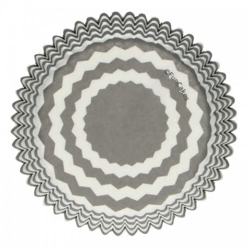 FunCakes  Baking Cups - chevron - grau - 48 Stück