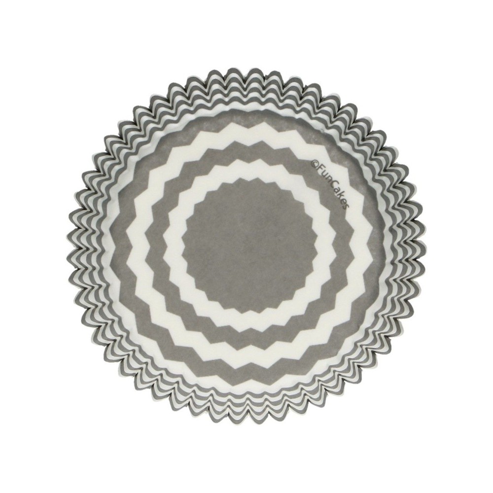 FunCakes  Baking Cups - chevron - grau - 48 Stück