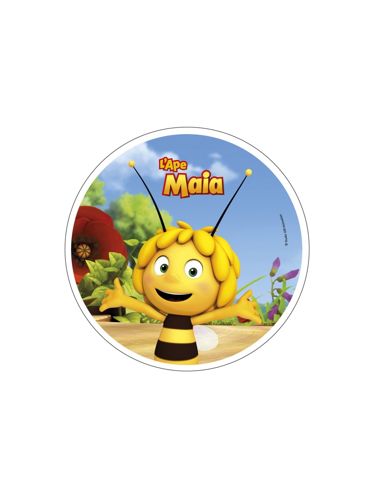 Edible paper round - Maya the Bee