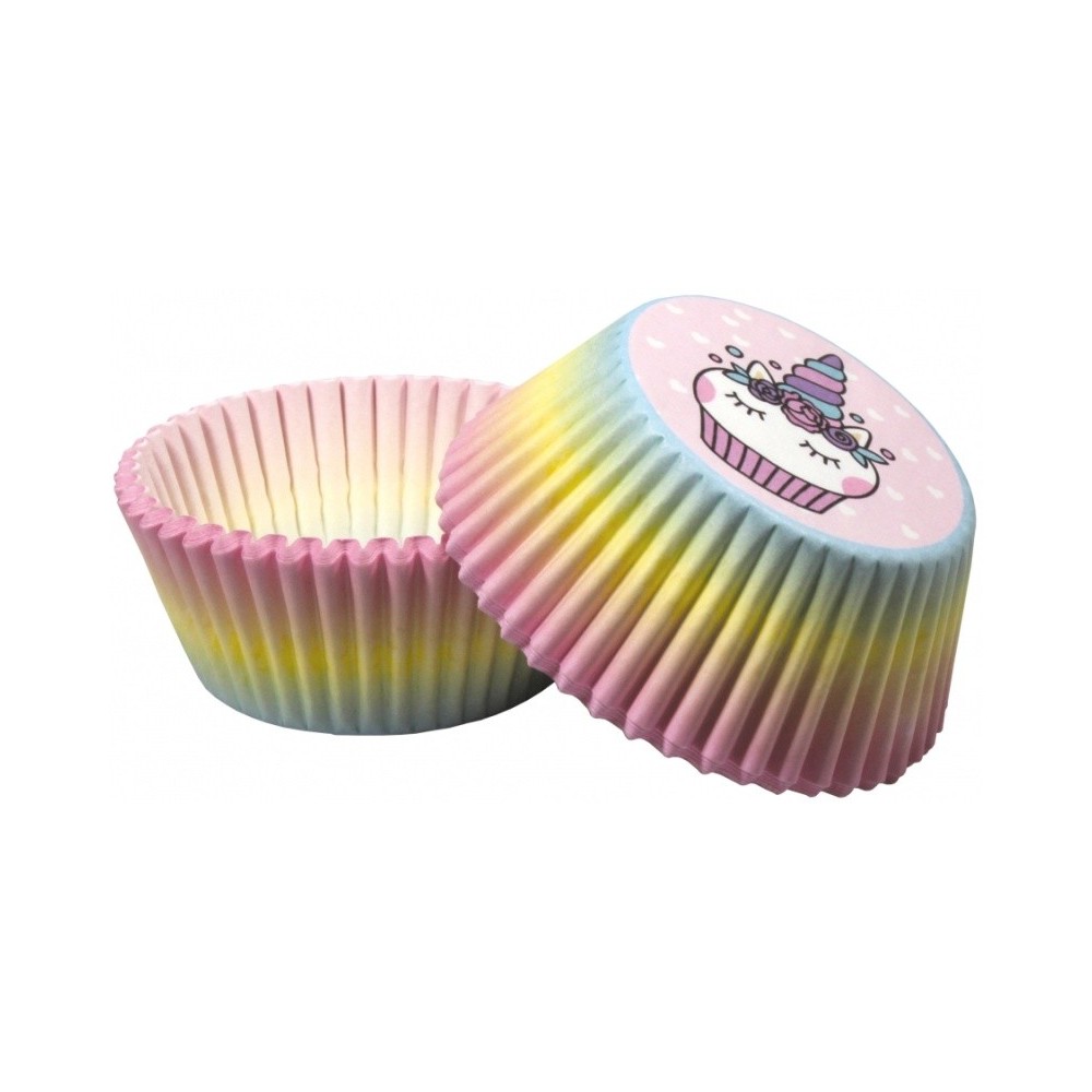 Baking Cups - Regenbogen Einhorn - 50 Stück