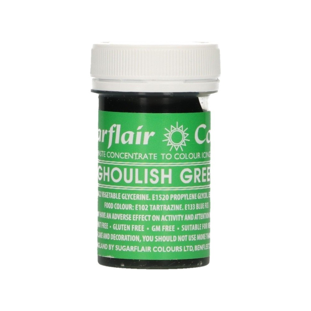 Sugarflair paste colour - gelová barva - zelená - Ghoulish green  25g