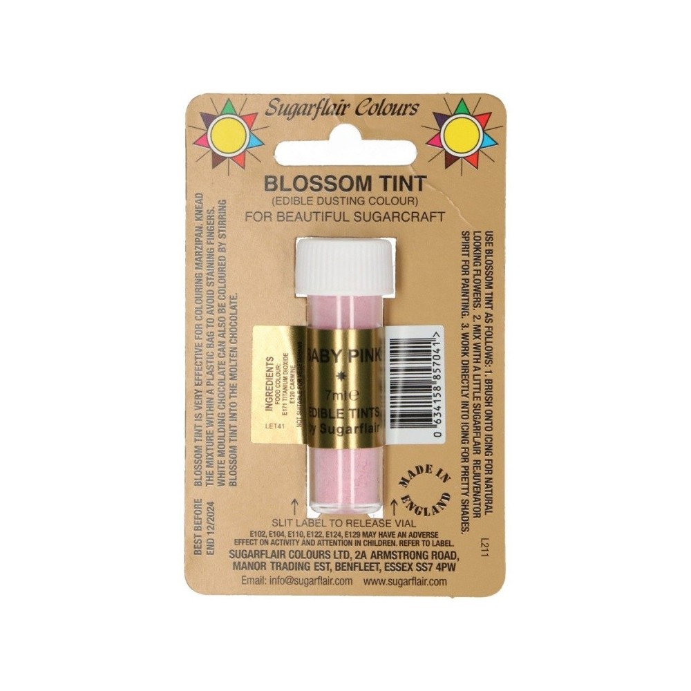 Sugarflair dusting color - baby pink - pink - 7ml