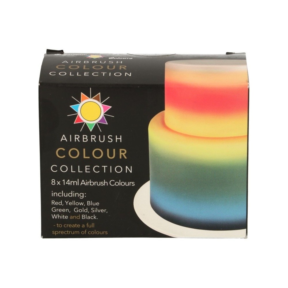 Sugarflair airbrush colour collection set 8 x 14ml