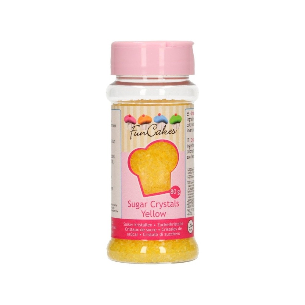 RABATT: FunCakes Colored Sugar Gelb - 80g