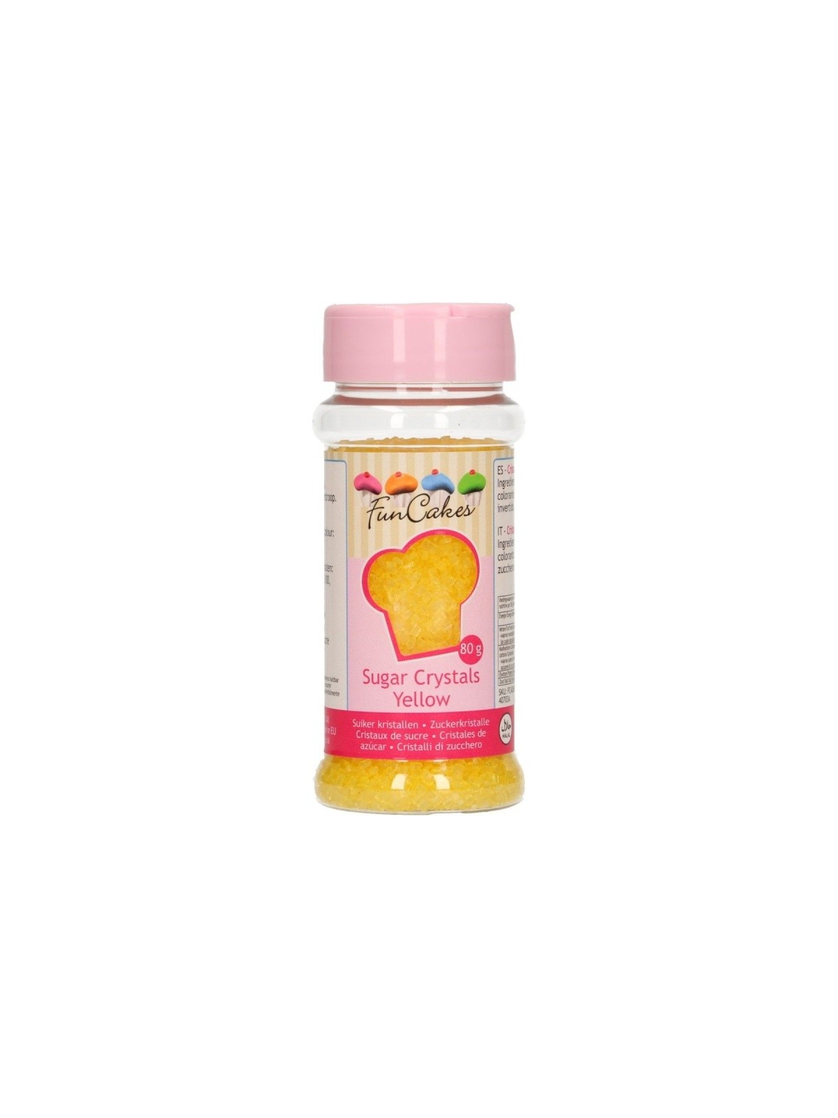 DISCOUNT: FunCakes Colored Sugar yellow - 80g