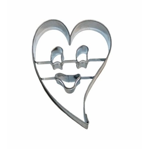 Stainless steel cookie cutter - smiley face in a heart