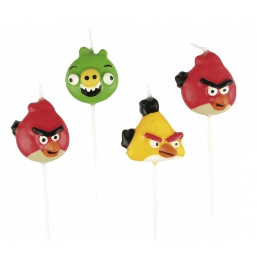 Cake candles Angry Birds 4pcs