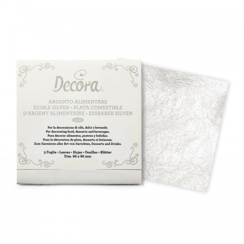 Decora  Silver Leaf - stříbrný plátek - 5 lístků