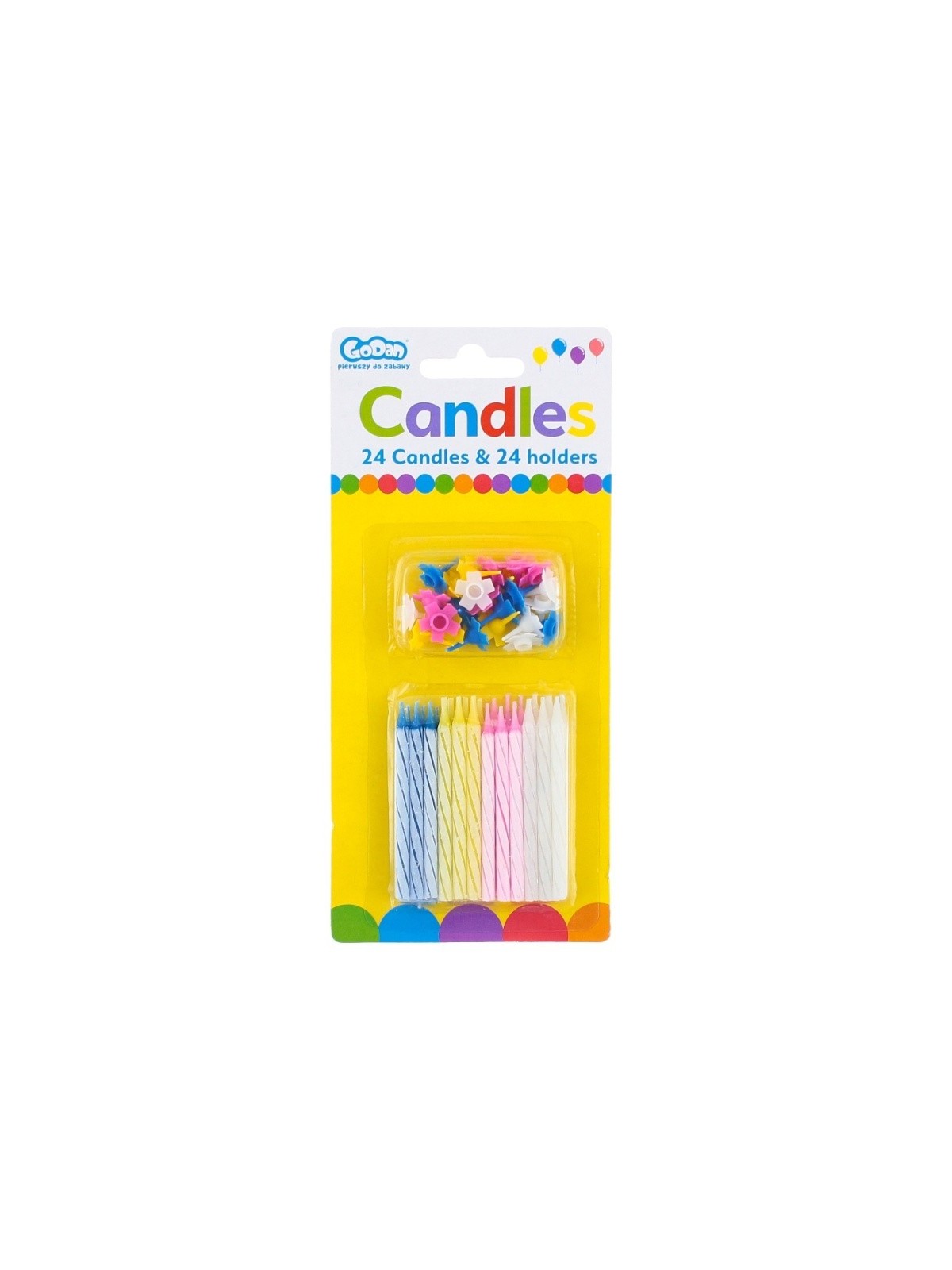 Birthday candles - spiral narrow - 24pcs / 5.5cm