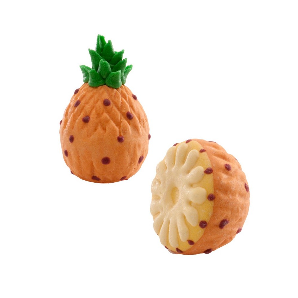 Dekora Sugar decoration 3D - pineapple - whole / half - 2pcs