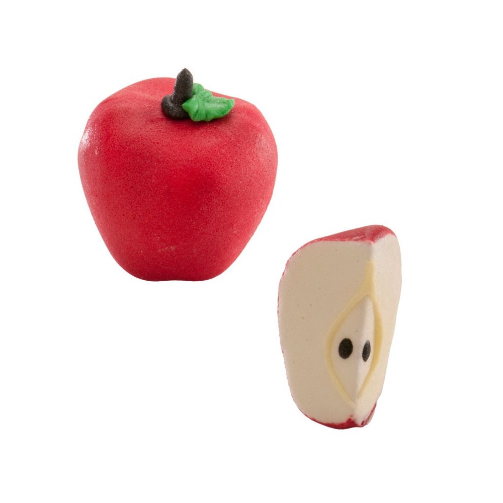 Dekora Sugar decoration 3D - apple - whole / half - 2pcs