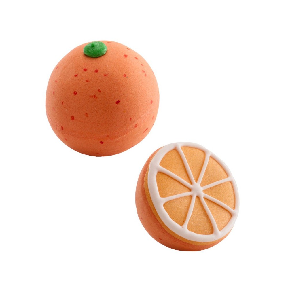 Dekora Sugar decoration 3D - orange - whole / half - 2pcs